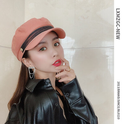 

2019 new lady retro navy hat solid color lace Korean version 100 Beret hat Japanese literary painter hat