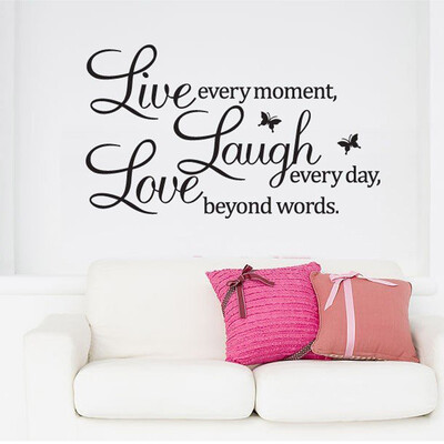 

Wall stickers Waterproof Vinyl Wall Sticker Live Love Laugh Letters Wall Stickers Removable Environmental PVC Home Decor D9440
