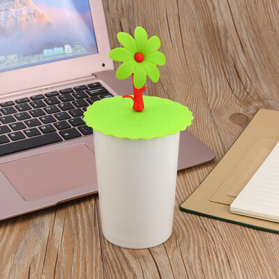 

Gobestart Hot Cute Sunflower Lace Dust Reusable Silicone Cover Cup DIY Free Splicing