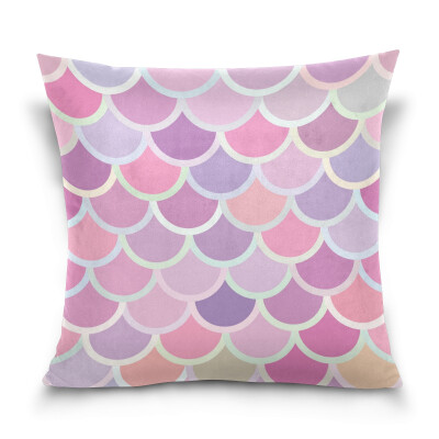 

ALAZA Throw Pillow Cover 16 X 16 inch Christmas Gift Cushion Cover with Pink Fish Scale Printed Pillowcase