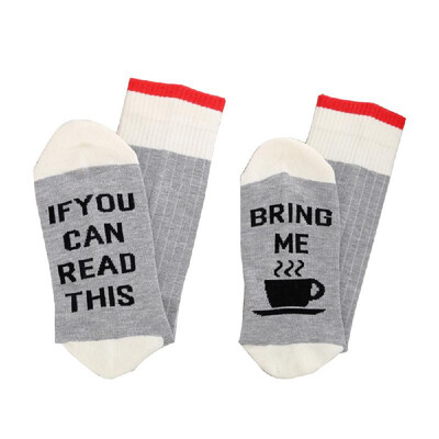 

If you can read this bring me coffee" Letter Printed Cotton Socks for Men&Women