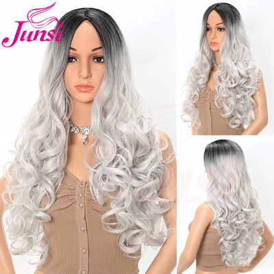

Long Ombre Grey Curly Wig for Fashion Womens Hair