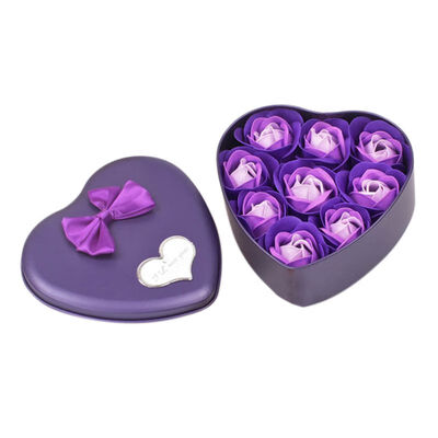 

9pcs Scented Soap Rose Flowers Perfumed Iron Box Valentiners Wedding Party Decoration Gifts Bath Body Soaps Dried Flowers MN