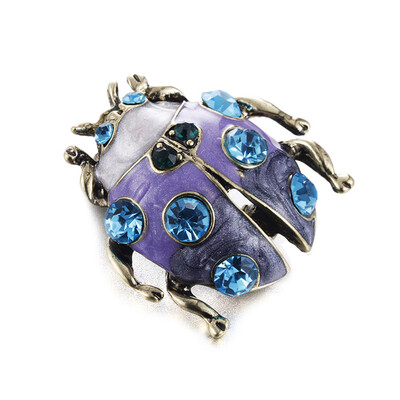 

Fashion Jewelry Ladybug Brooch Vintage Animal Brooch Crystal Rhinestone Brooches For Women Gift