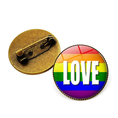 

Gay Pride Time Gem Brooch Fashion Love Rainbow Brooch Jewelry Needle for Your Loved One