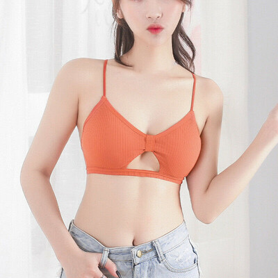 

Women Sexy Solid Strappy Bandeau Crop Tops Bralette Sports Fitness Casual Bra