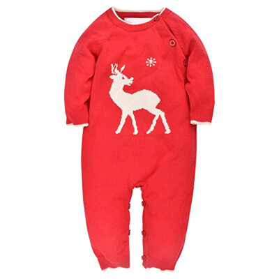 

Winter Baby Boys Girls Christmas Rompers Kid OutfitsCartoon Cute Infant Baby Long Sleeve Clothes