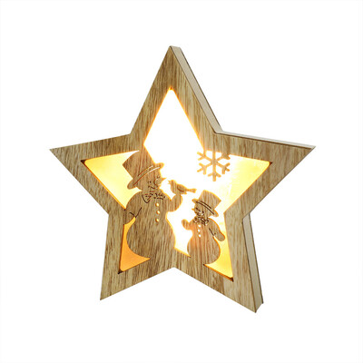 

Tailored Wooden Five Pointed Star LED Lights Christmas Halloween Decoration Bedside Lamp