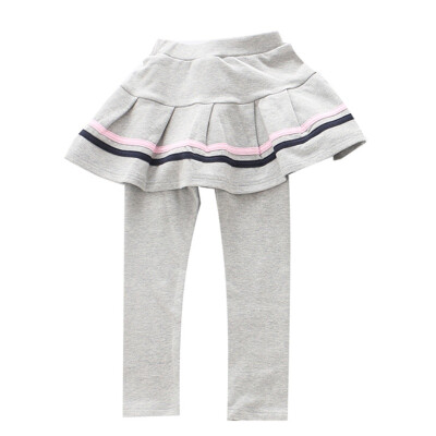 

Autumn Baby Kids Cotton Leggings Girl Toddler Striped Print Skirt Pants Skinny Long Bottoms