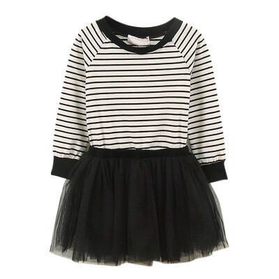 

Baby Girl Clothes Christmas Dress Long Sleeve Striped Stitch Fashion Kids Dress For Girls Autumn Children Clothing Princess Dres