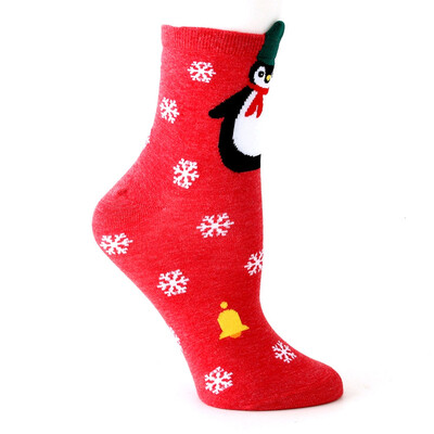 

Womens Socks Warm Christmas Cotton Socks Cosy Female Cute Snowman Man Printed Hosiery