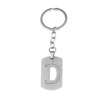 

Capital Letter Separable Stainless Steel Pendant Leather Keychains Charm Bag Hang Car Keyring 26 Letters