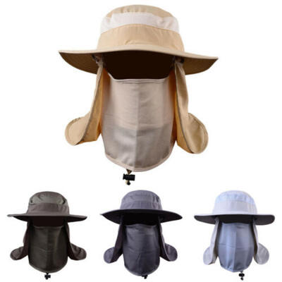 

US Outdoor Fishing Hiking Hat UV Sun Protection Wide Brim Neck Face Flap Cap Men