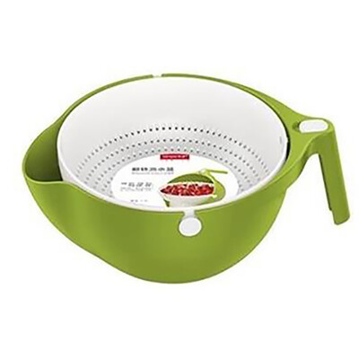 

JPGIF Double Drain Basket Bowl Washing Kitchen Strainer Noodle Vegetable Fruit Storage