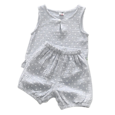 

Summer Kid Clothes Set Children Cute Star Tree Print Sleeveless Boys Girls Tank Tops&Shorts Two Pieces Outfits