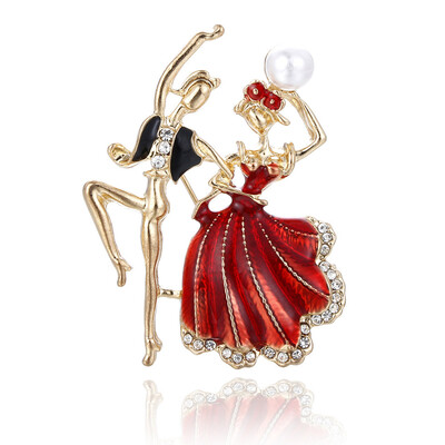 

Fashion Cartoon Princess Wild Alloy Dripping Oil Brooch Prince Dancing Brooch
