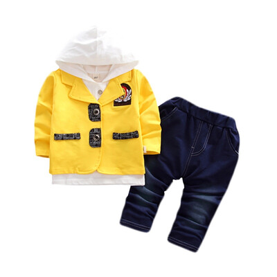 

Baby Boy Clothes Autumn Long Sleeve Hoodie Sweatshirt Coat Denim Trousers Casual Outfits Sets New
