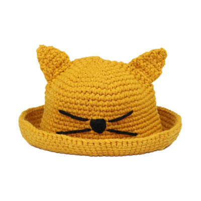 

Summer Baby Girls Cat Beach Cap Children Princess Knits Roll Straw Weave Hat Cute Lovely Cartoon Doll Cat Beach Cap 0-8Y