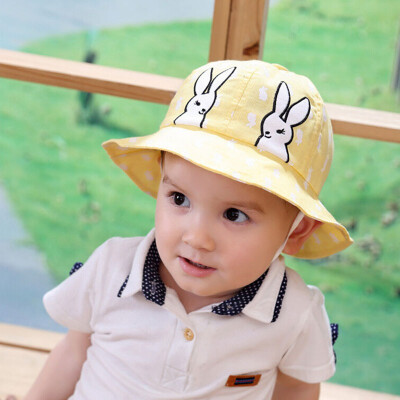 

Cute Cartoon Bunny Summer Kids BoyS Girls Hats Cotton Accessories Reversible Sun Hat UV Protection Caps 3-7Y new