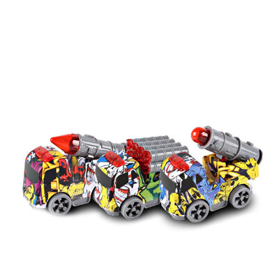 

YIWULABaby Kids Cute Back Of Forward Movement Clockwork Spring Graffiti Tank Car Toy