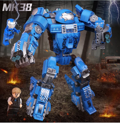 

Lepin 38001 38002 38005 Super Heroes Iron Man Mech Avengers Iron Man Hulk buster Building Block Brick Toy DIY Robot Warfare