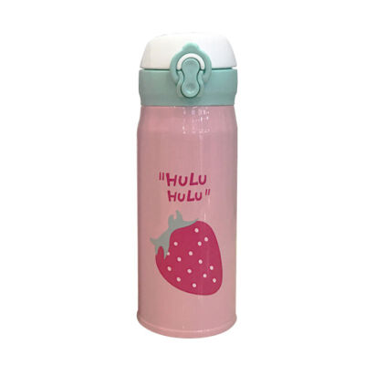 

1PC 350450ML Fruit Jump Cover Stainless Steel Mug Student Portable Cute Children Women Kettle Thermos Bottle School Beker
