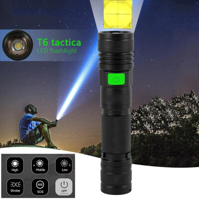 

T6 Tactical LED Flashlight Outdoor Hunting Flashlight Telescopic Zoom USB Charging Ultra Bright Camping Tactical Torch