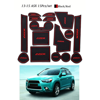 

15pcsset Non-slip Car Door Groove Gate Slot Mats Carpets Cup Holder Pad Replacement For Mitsubishi ASx 2013-2018