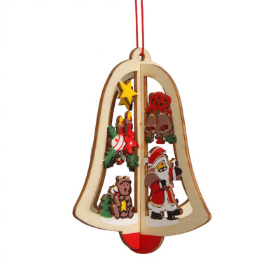 

Tailored 1PC New Christmas Tree Ornaments Hanging Xmas Tree Party Decor 3D Wooden Pendant