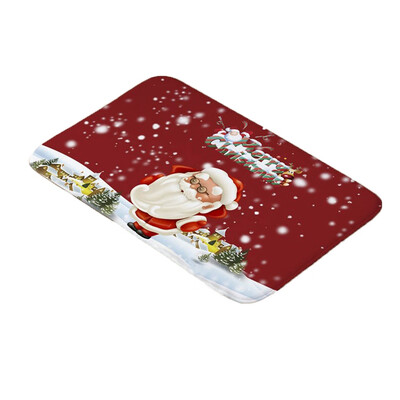 

Christmas Decoration Festive Santa Claus Elk Mat Bedroom Bathroom Home Absorbent Non-Slip Mat