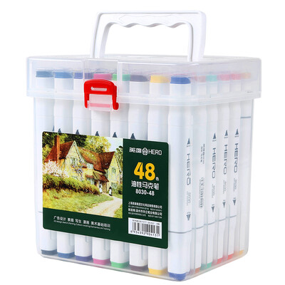 

Hero HERO 8030 double-head color oily marker set student painting design anime hand-painted pen art set 48 color