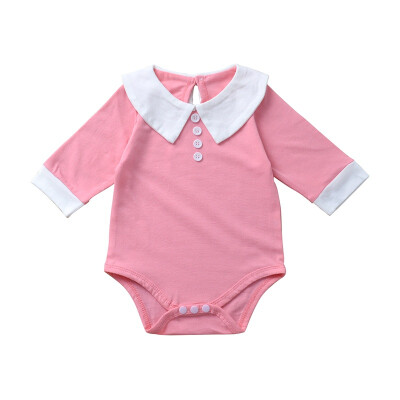 

3-24M Baby Soft Rompers Clothes Infant Long Sleeve Solid Print Rompers Newborn Bodysuit Jumpsuit Kids Girls Clothes