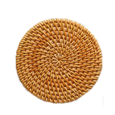 

Handmade Knitted Cup Mat Rattan Coaster Insulation Pad Bowl Mat Teapot Mat Table Mat Tea Ceremony Tray Mat