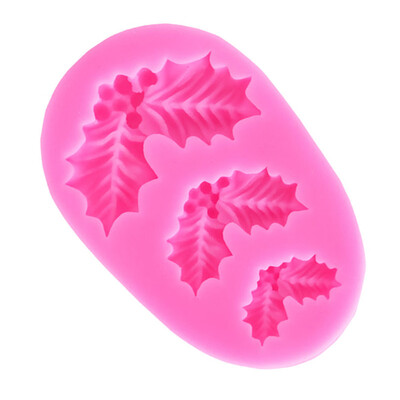 

Silicone Christmas Holly Leaves Fondant Cake Home Hot Mould Mold Tool