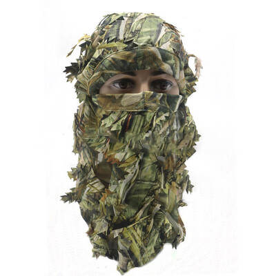 

3D Leaf Camouflage Full Face Mask Thin Section Stereo Balaclava Hat Cap Camping