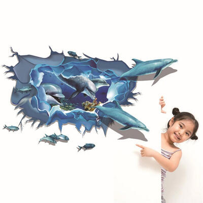 

3D Broken Hole Bricks Art Mural Posters Wall Stickers Home Living Room Bedroom Office Decor