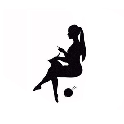 

PVC Waterproof Knitting Girl Art Sticker Tattoo Removable Wall Decals Home Decorative Wallpaper