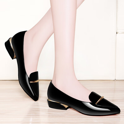 

Gucci Tianlun GUCIHEAVEN pointed head in the low-cut sets of feet metal decorative waterproof platform womens shoes 8893 black 35
