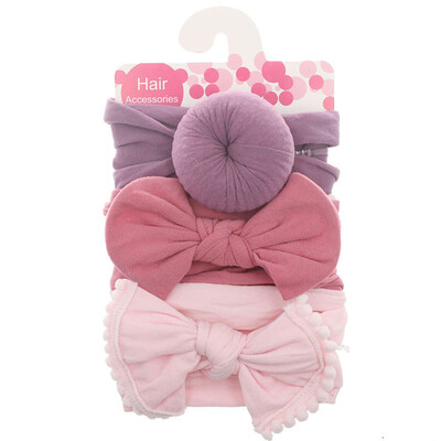 

3 Pcs Baby Girl Bowknot Elastic Headbands Holiday Party Hair Band Headwear Accessories