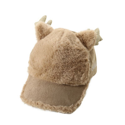 

Boys Girls Children Caps Hats Adjustable Sun Protection Plush Ear Design Casual Visors New
