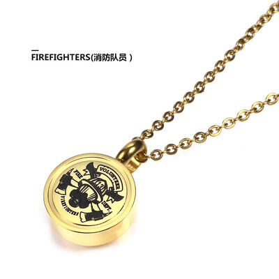 

Silver Pendant United States USMC Army Navy AIR Force Poice FIRE DEPT Memorial Urn Necklace