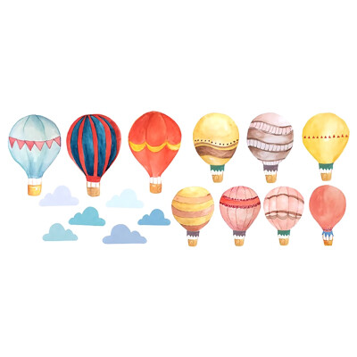 

Exquisite Hot Air Balloon Wall Stickers Cloud Wall Sticker Wall Decor Mural Wallpaper For Baby Nursery Kid Bedroom Decor