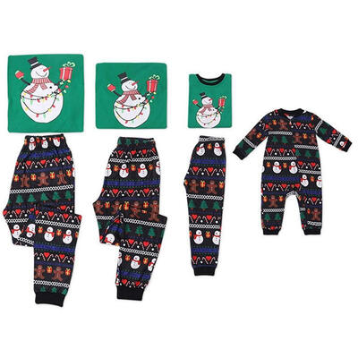 

New Children Clothing Christmas Family Parent-child Hat Suit Printing Home Service Cotton Soft Two-piece Pajamas