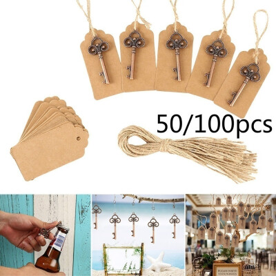 

50100 Pcs BrownBronzeSilver Wedding Party Wine Shop Bottle Openers Key Shape Openers