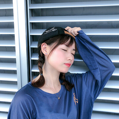 

Hat Female Autumn&Winter 2019 New Landlord Hat Letter Embroidery Hip-hop Yapi Hat Korean version Baitao Street Guapi Hat