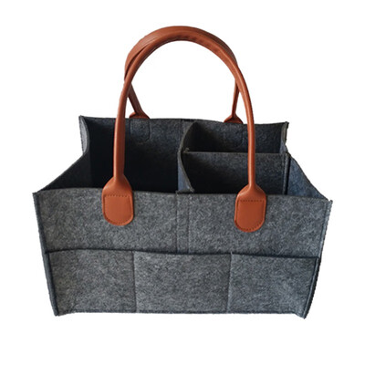 

Multi-functional Underwear Baby Diapers Storage Bag Bedroom Travel Nappies Organizer Portable Felt Storage Basket with Holder