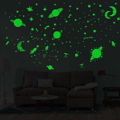 

〖Follure〗Glow In The Dark Star Wall Stickers Round Stars Moon Dot Luminous Kid Room Decor