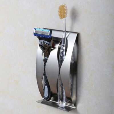 

hooks Stainless Steel Wall Mount Toothbrush Holder Self-Adhesive Tooth Brush Organizer Box Bathroom Shelf