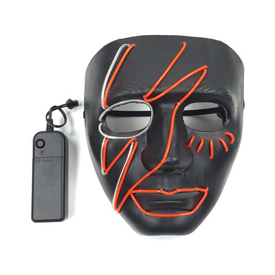 

Mask Unisex New Halloween Ghost Dance Party And Bar Environment-friendly Plastic Gorgeous Color EL Cold Light Luminous Mask