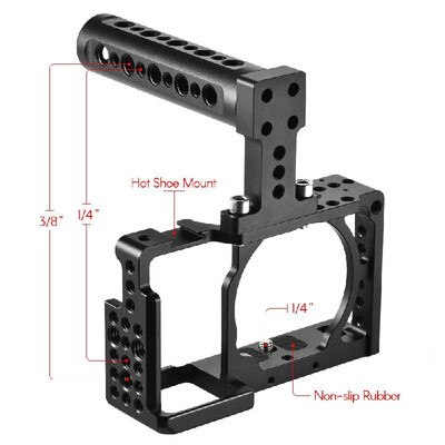 

Andoer Protective Video Camera Cage Kit Aluminum Alloy Include Top Handle2pcs 15mm RodBaseplate for Sony A6000 A6300 NEX7 ILDC